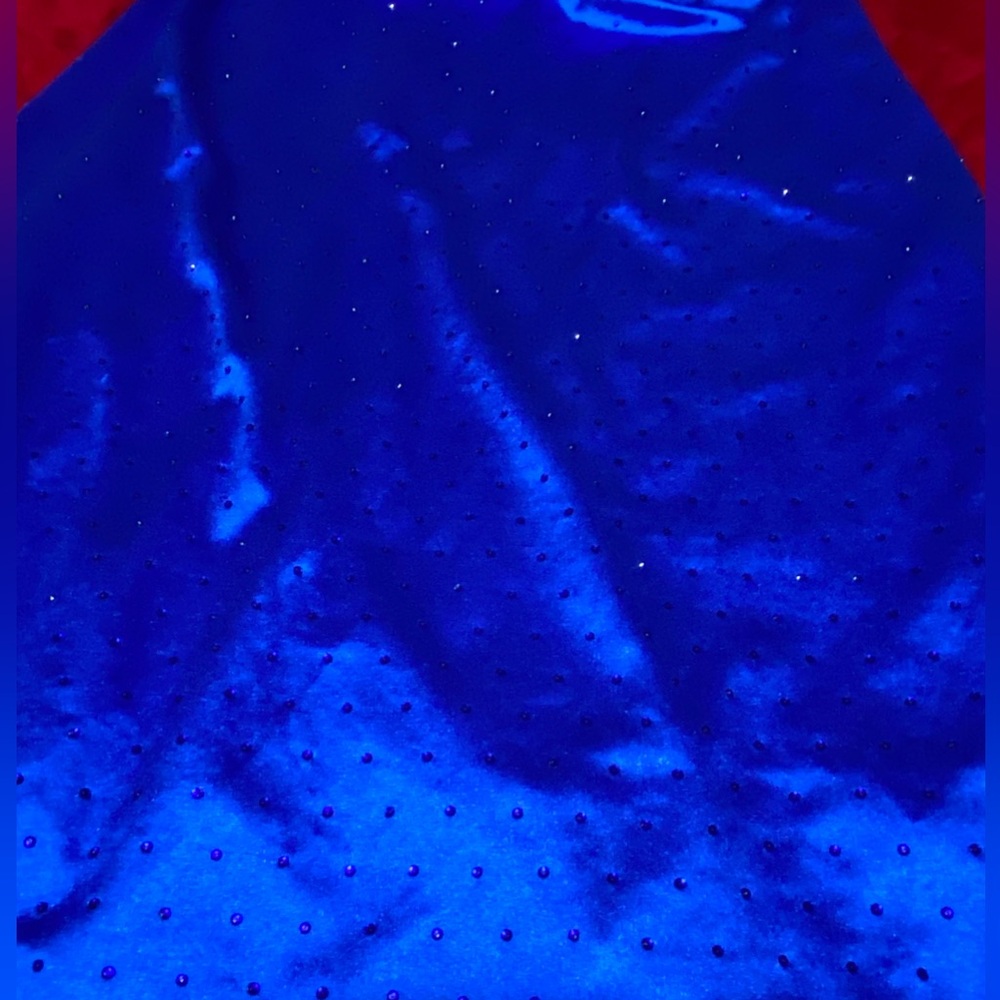 SZ 15 Like New Wore Once Beautiful Blue Subtle Sequins beautiful detail Vibrant! - Picture 10 of 16